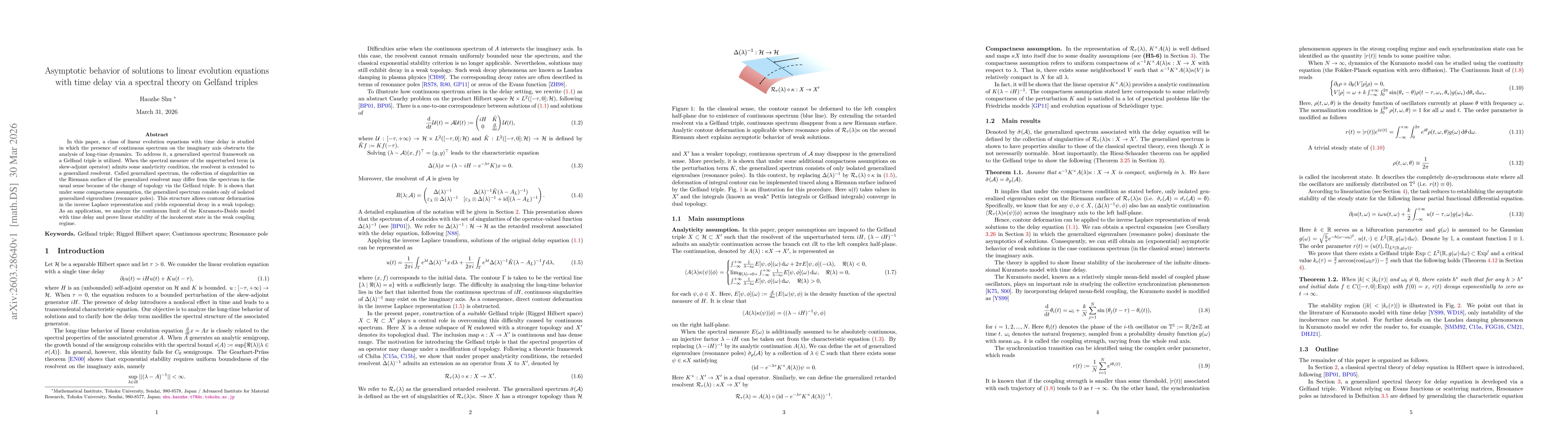 Thumbnail for Asymptotic behavior of solutions to linear evolution equations with time delay via a spectral theory on Gelfand triples