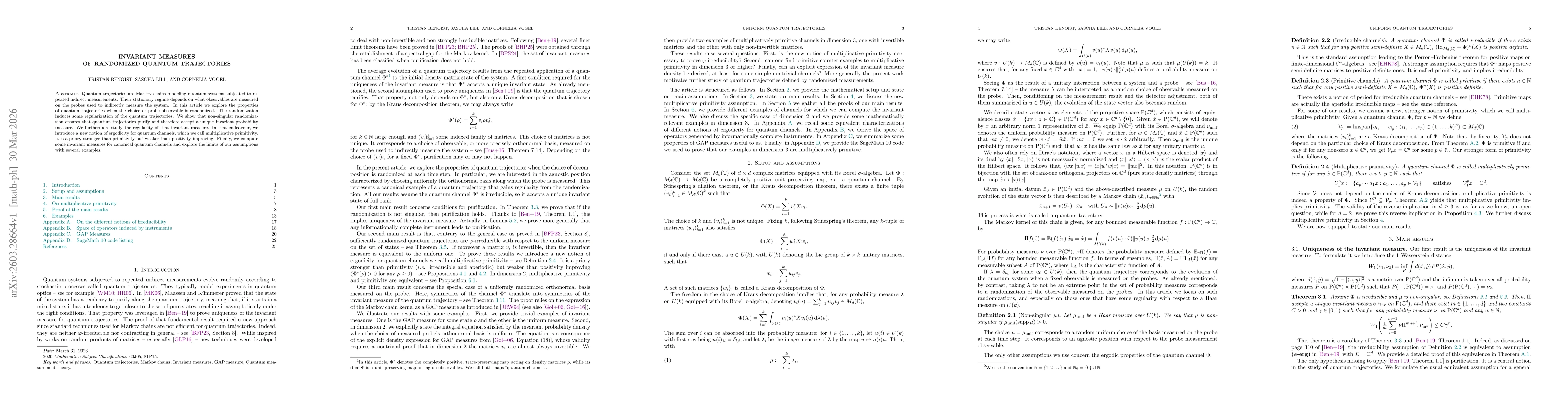 Thumbnail for Invariant measures of randomized quantum trajectories