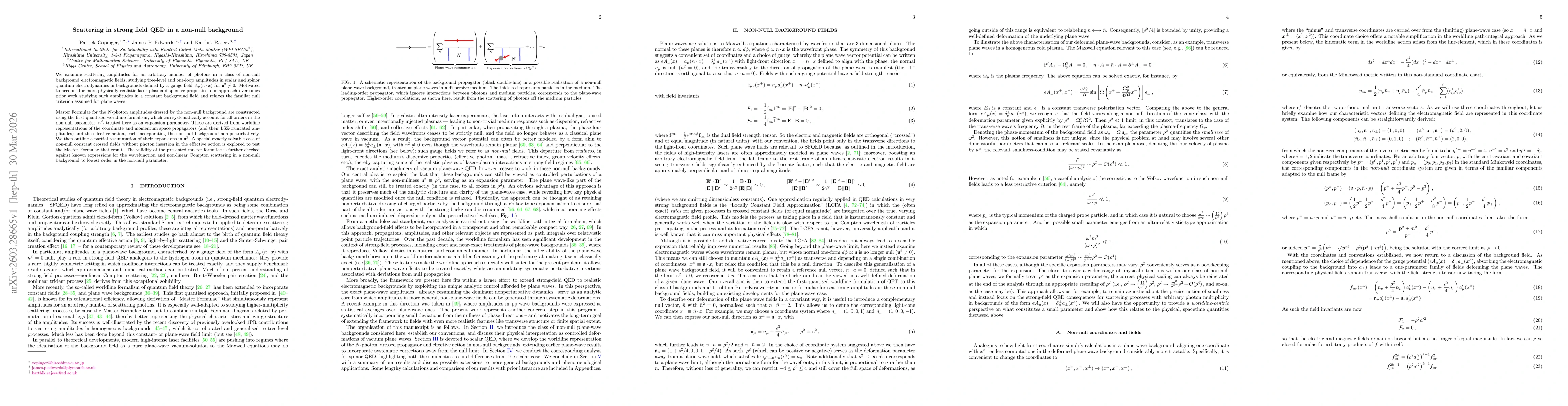 Thumbnail for Scattering in strong field QED in a non-null background