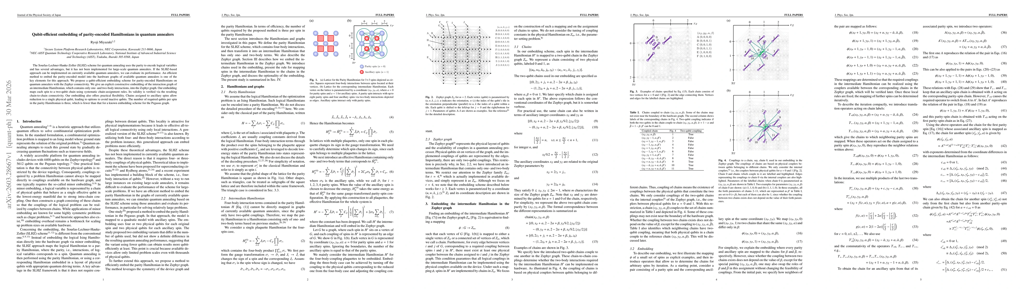 Thumbnail for Qubit-efficient embedding of parity-encoded Hamiltonians in quantum annealers