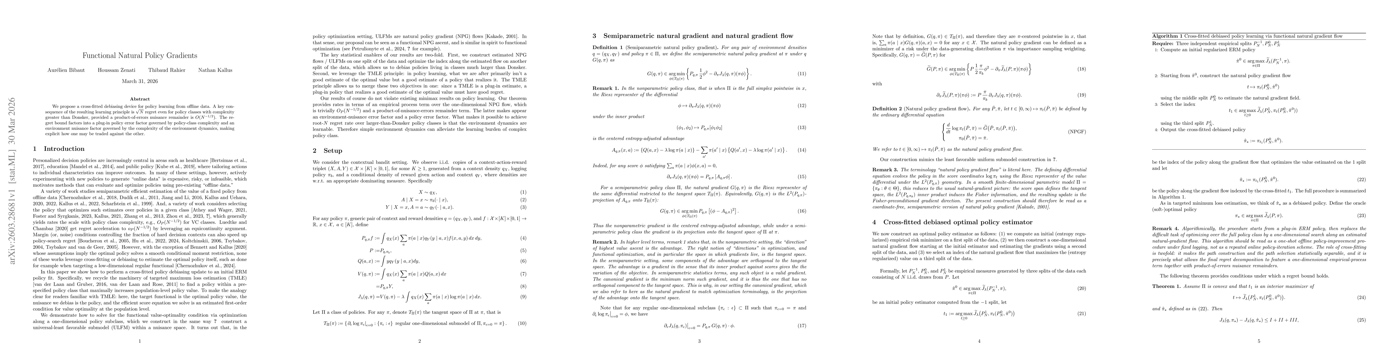 Thumbnail for Functional Natural Policy Gradients