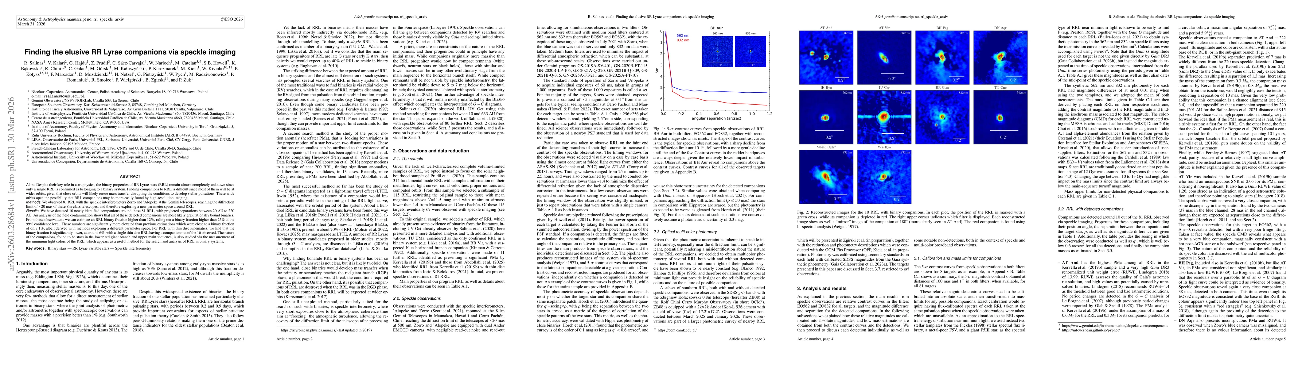 Thumbnail for Finding the elusive RR Lyrae companions via speckle imaging