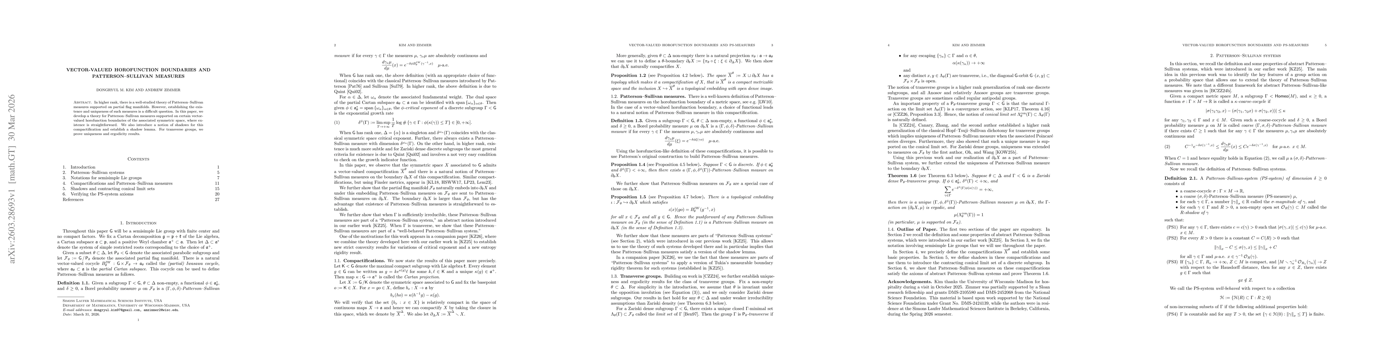Thumbnail for Vector-valued horofunction boundaries and Patterson--Sullivan measures