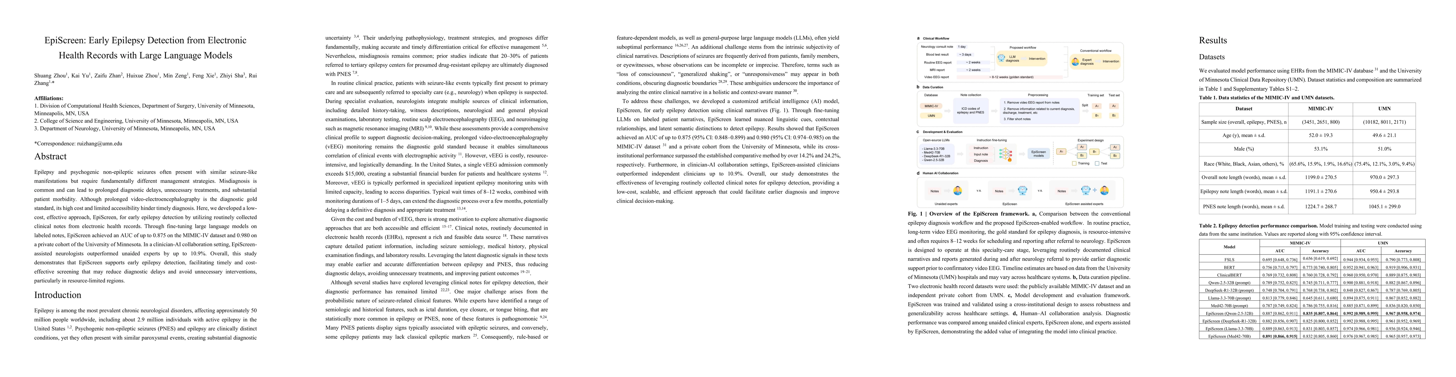 Thumbnail for EpiScreen: Early Epilepsy Detection from Electronic Health Records with Large Language Models