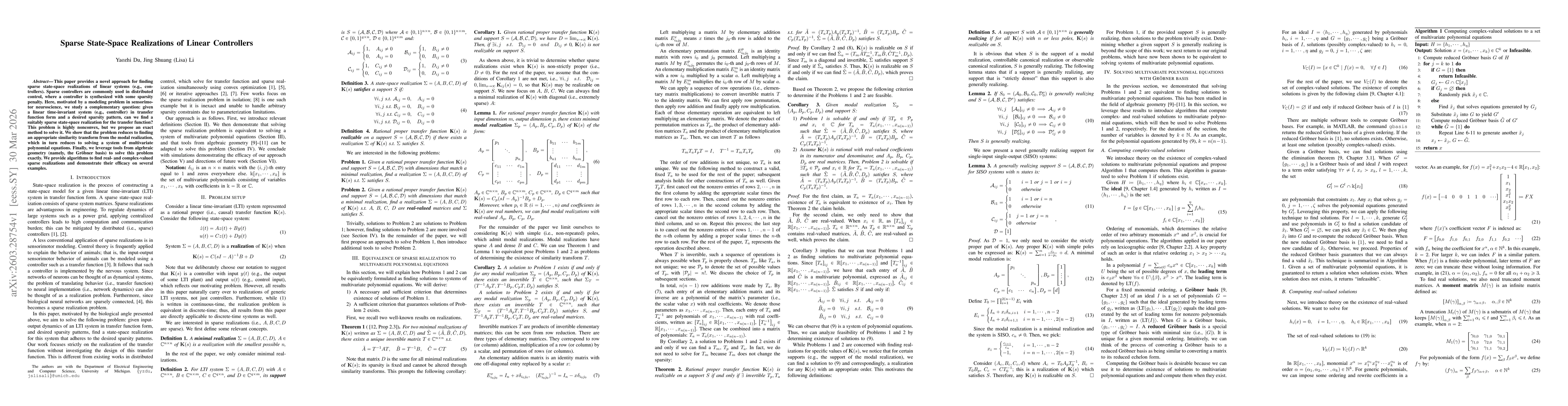Thumbnail for Sparse State-Space Realizations of Linear Controllers