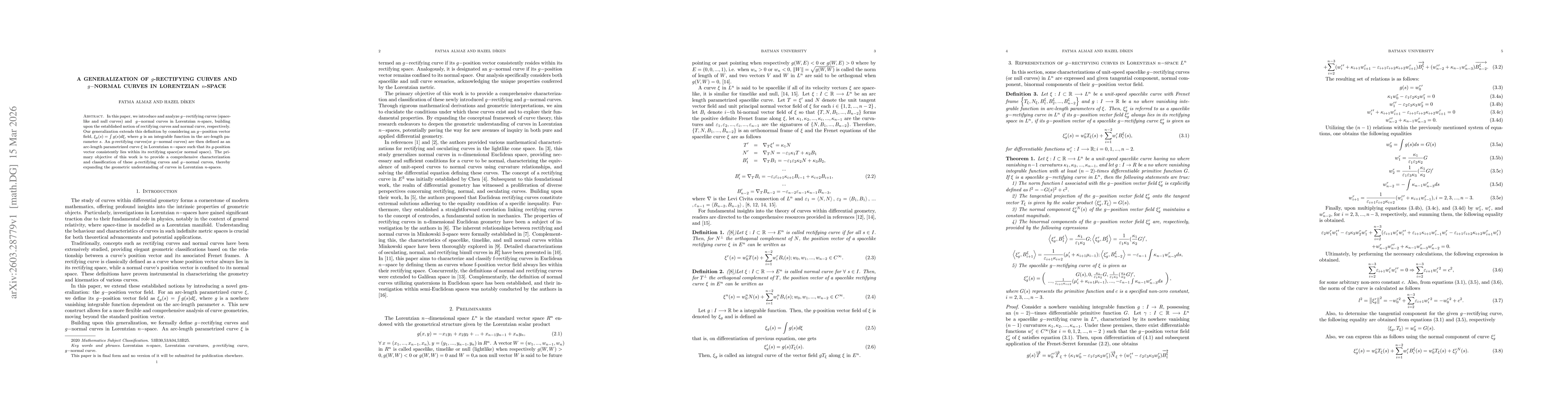 Thumbnail for A generalisation of g-rectifying and g-normal curves in Lorentzian n-space