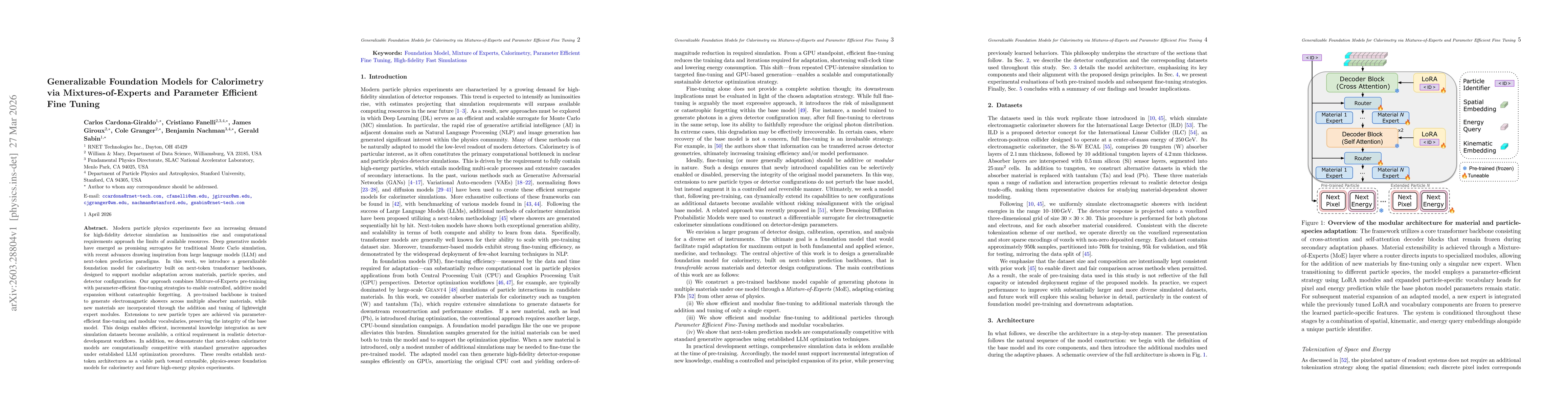Thumbnail for Generalizable Foundation Models for Calorimetry via Mixtures-of-Experts and Parameter Efficient Fine Tuning