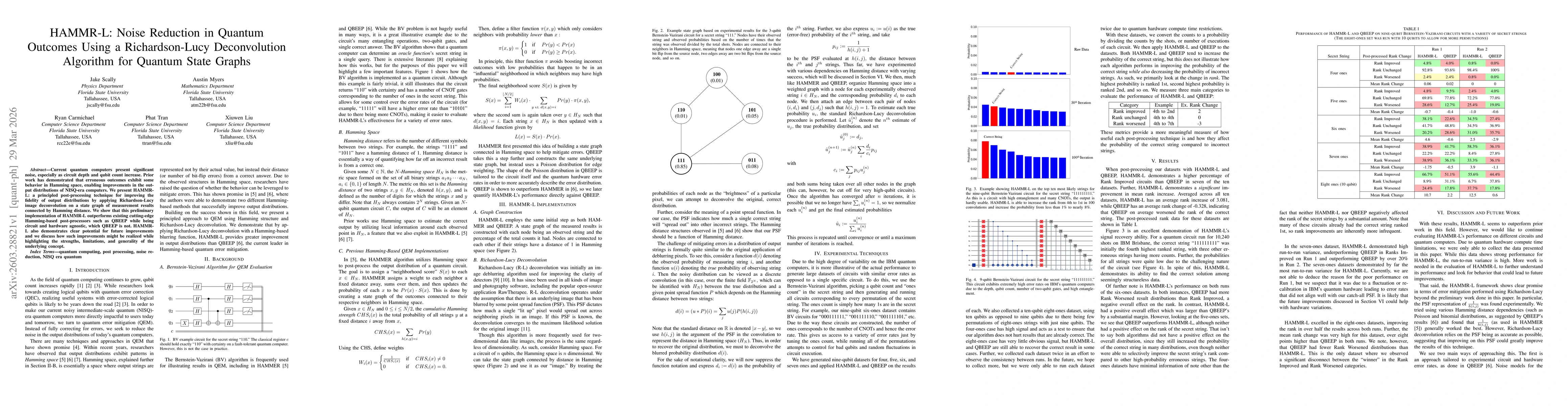 Thumbnail for HAMMR-L: Noise Reduction in Quantum Outcomes Using a Richardson-Lucy Deconvolution Algorithm for Quantum State Graphs