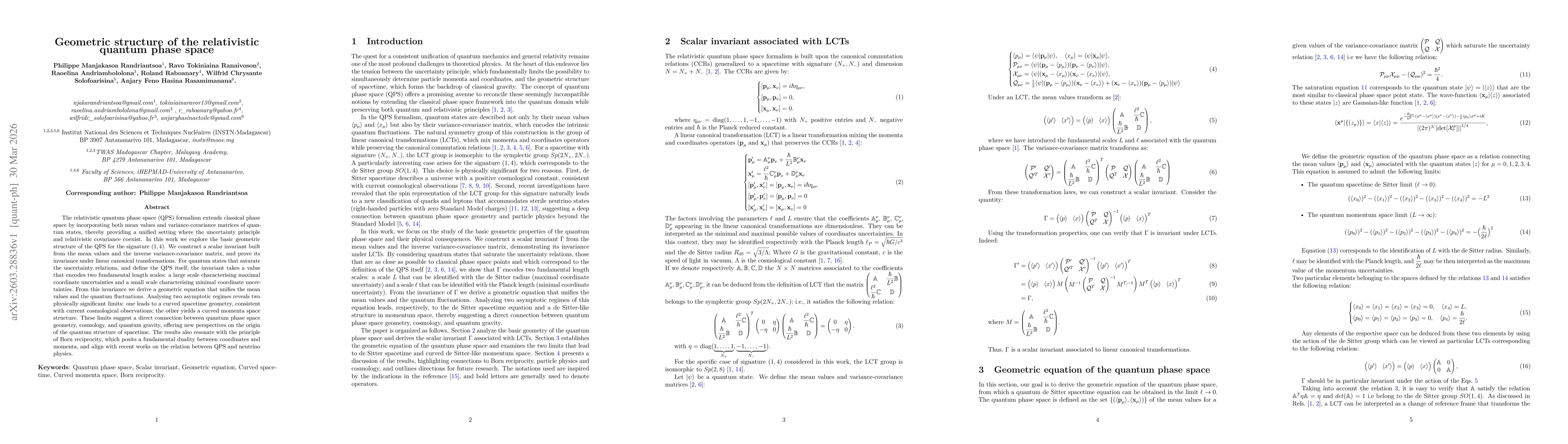 Thumbnail for Geometric structure of the relativistic quantum phase space