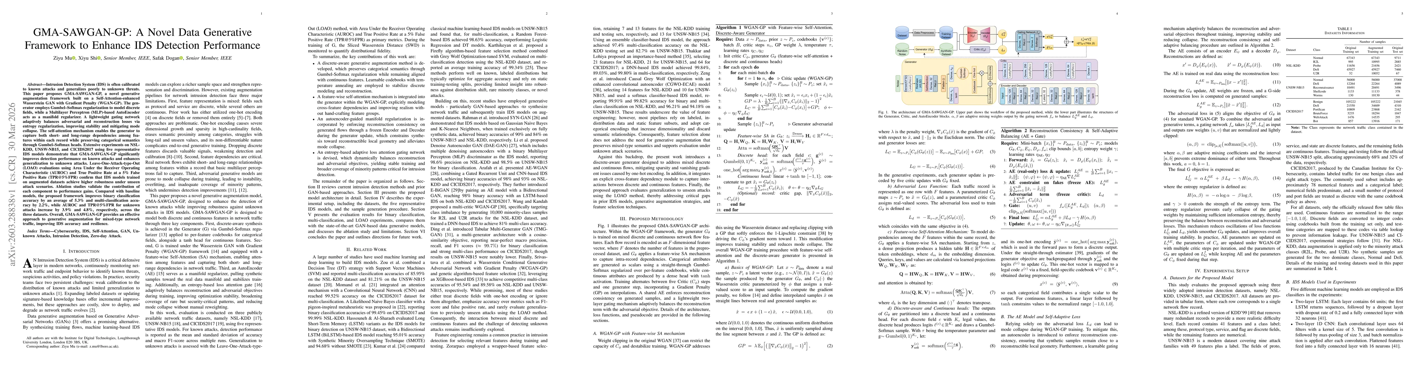 Thumbnail for GMA-SAWGAN-GP: A Novel Data Generative Framework to Enhance IDS Detection Performance