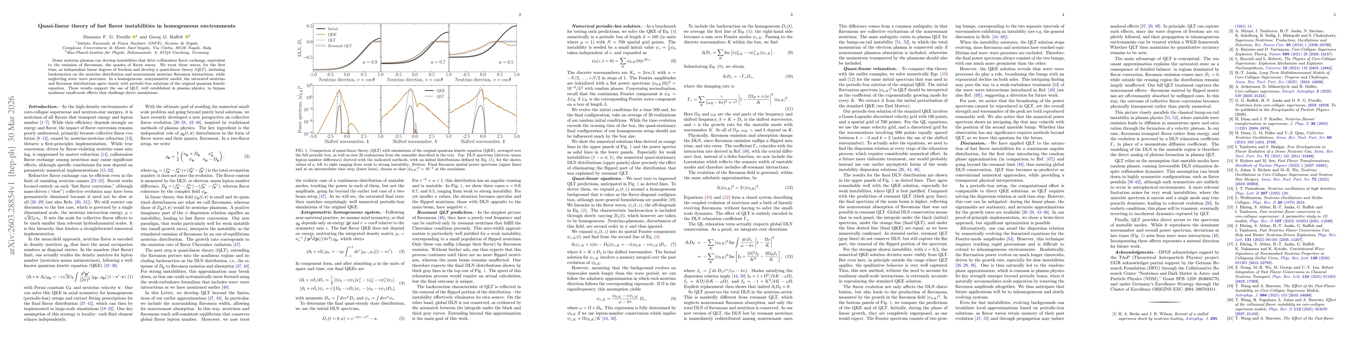 Thumbnail for Quasi-linear theory of fast flavor instabilities in homogeneous environments