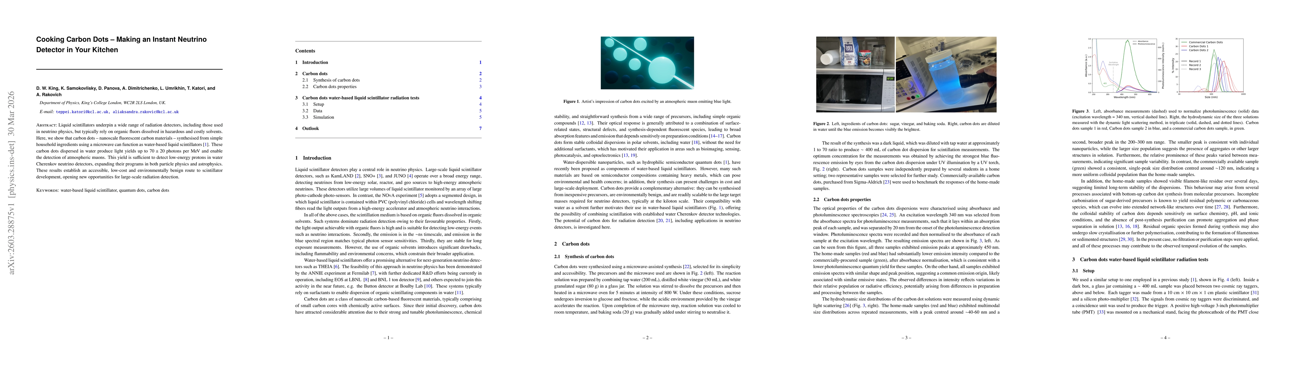 Thumbnail for Cooking Carbon Dots -- Making an Instant Neutrino Detector in Your Kitchen