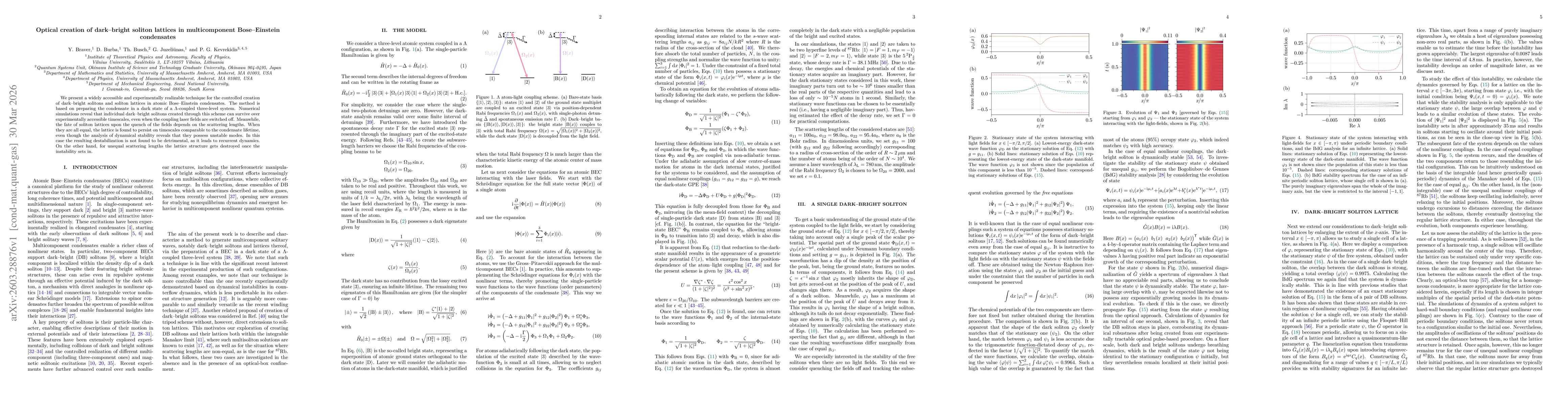 Thumbnail for Optical creation of dark-bright soliton lattices in multicomponent Bose-Einstein condensates