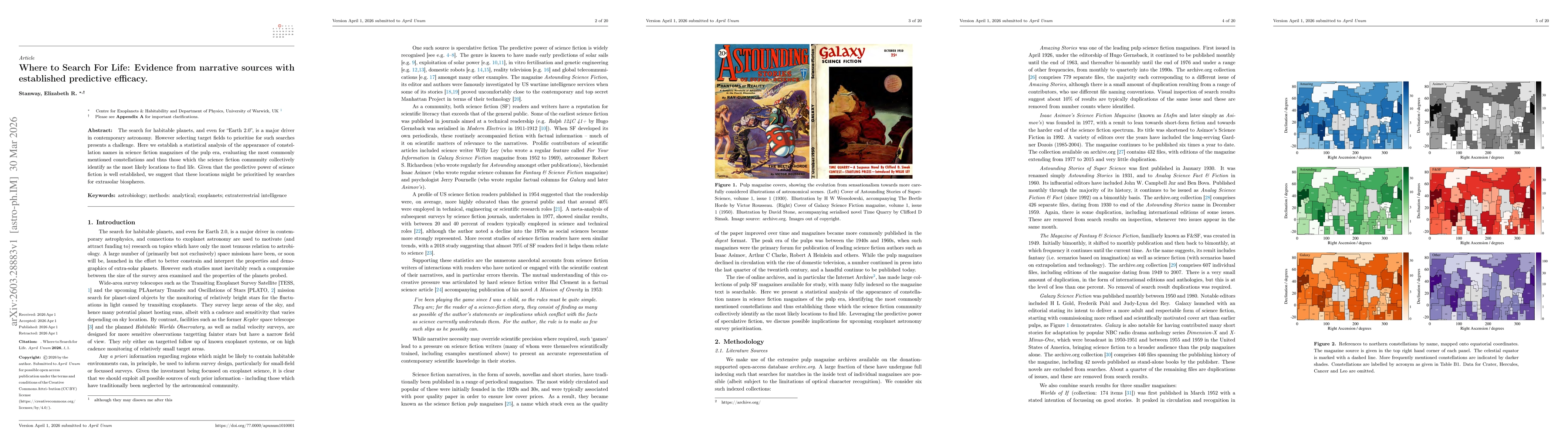 Thumbnail for Where to Search For Life: Evidence from narrative sources with established predictive efficacy