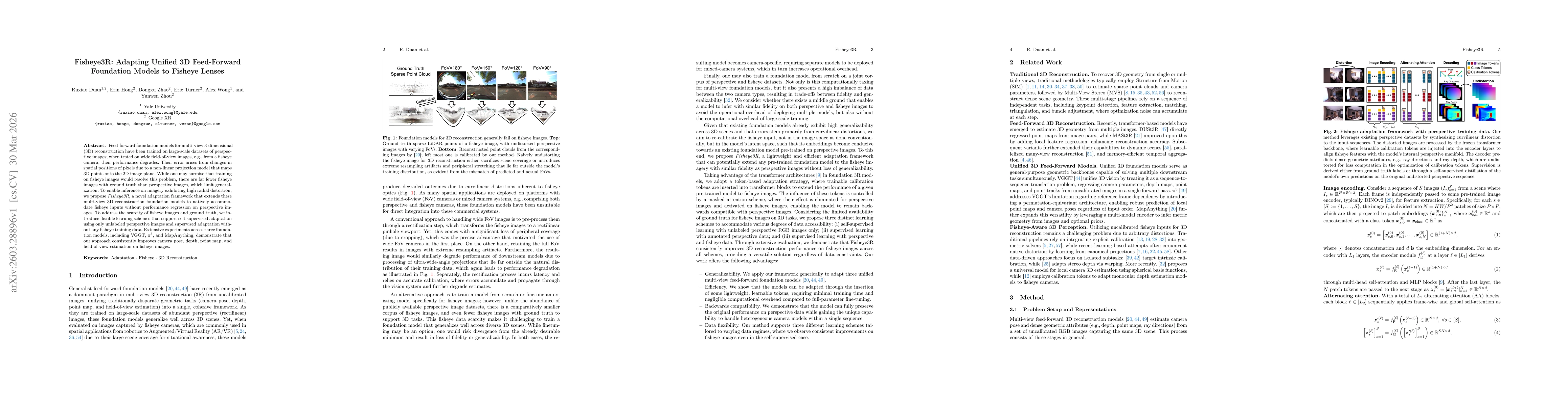 Thumbnail for Fisheye3R: Adapting Unified 3D Feed-Forward Foundation Models to Fisheye Lenses