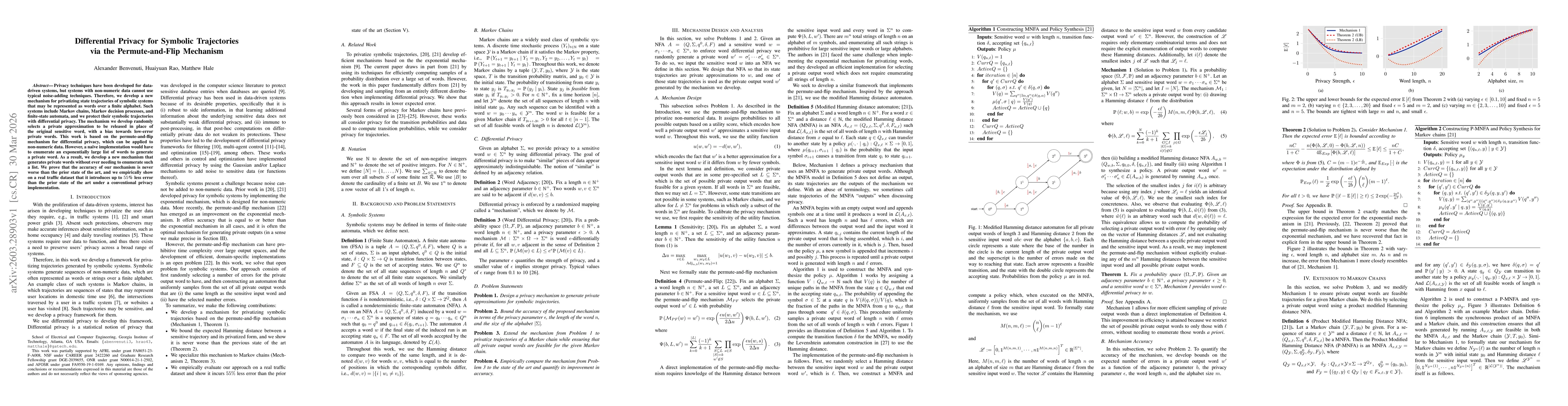 Thumbnail for Differential Privacy for Symbolic Trajectories via the Permute-and-Flip Mechanism