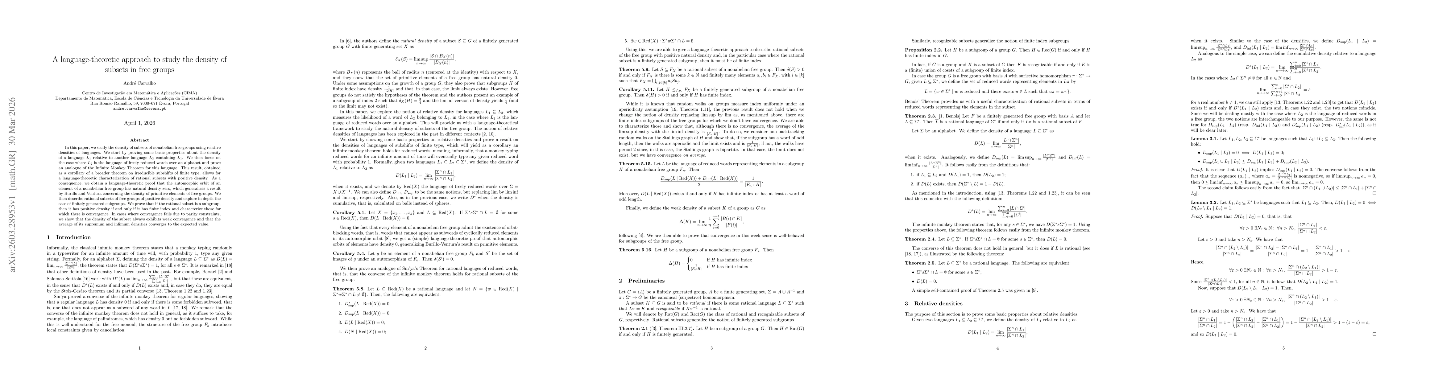 Thumbnail for A language-theoretic approach to study the density of subsets in free groups