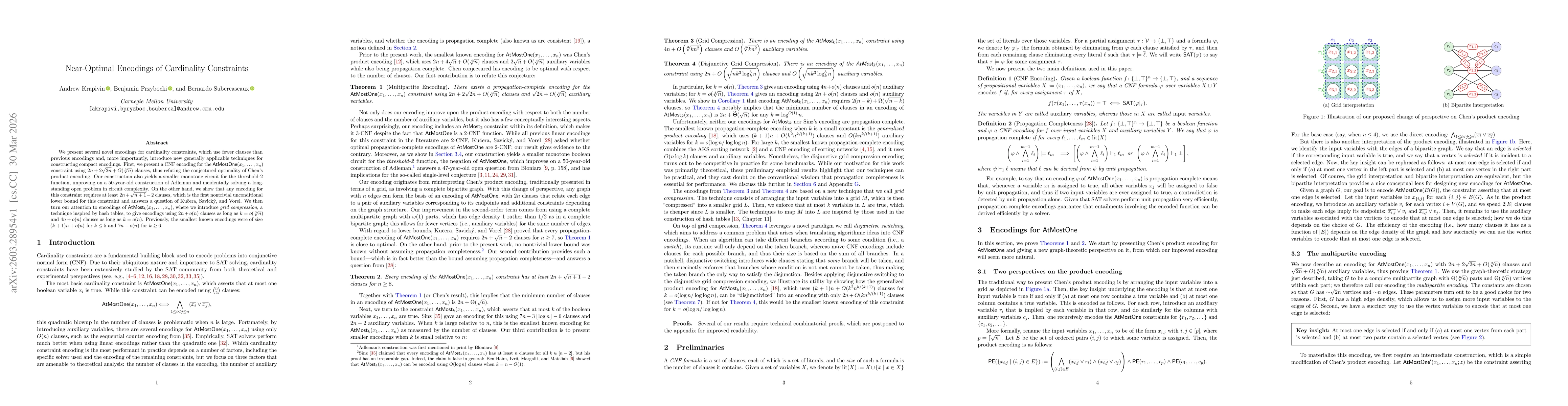 Thumbnail for Near-Optimal Encodings of Cardinality Constraints