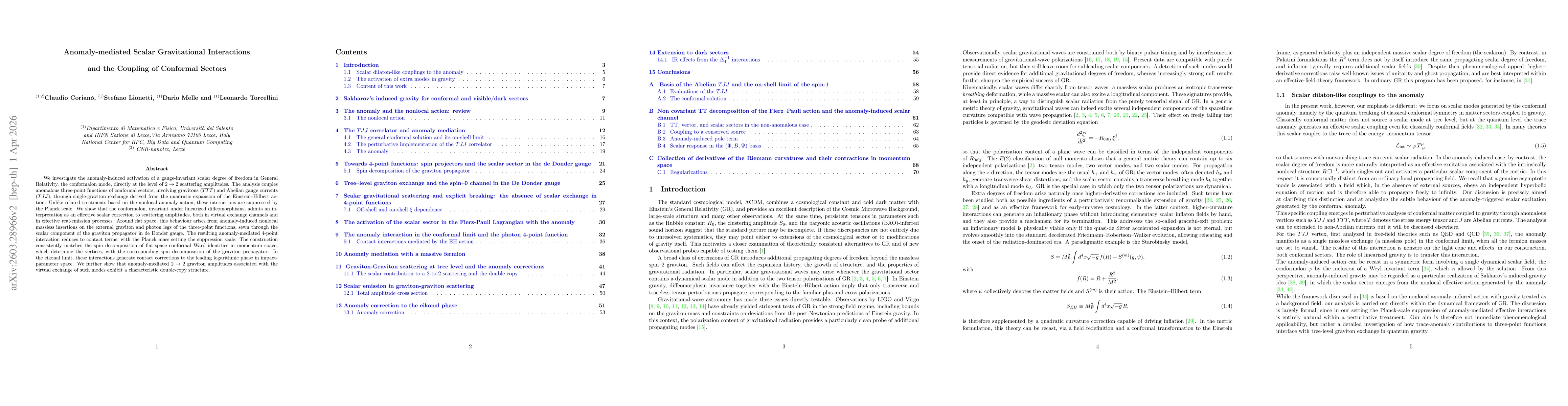 Thumbnail for Anomaly-mediated Scalar Gravitational Interactions and the Coupling of Conformal Sectors