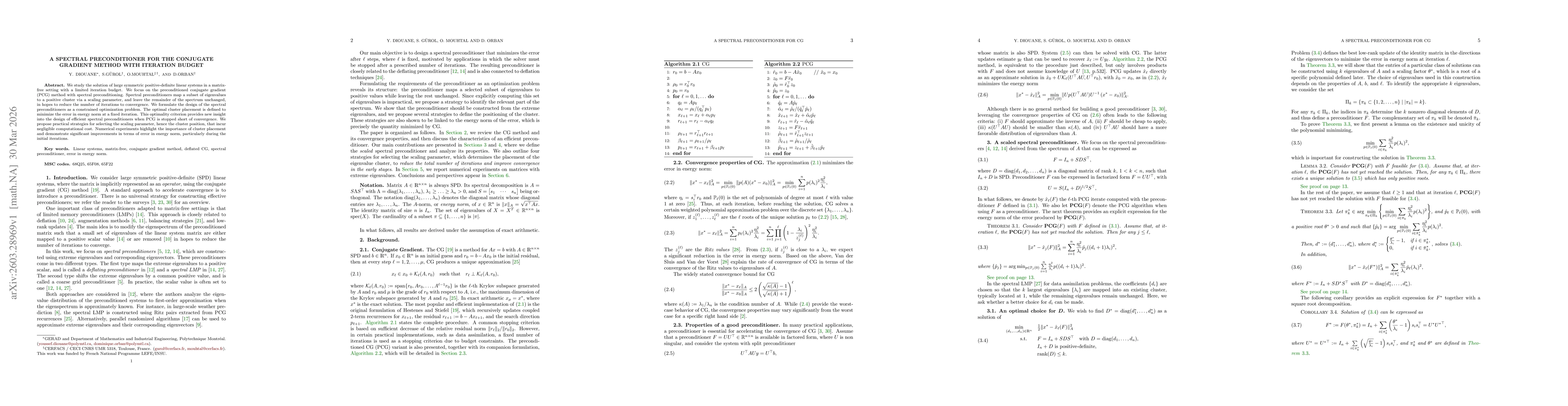 Thumbnail for A Spectral Preconditioner for the Conjugate Gradient Method with Iteration Budget