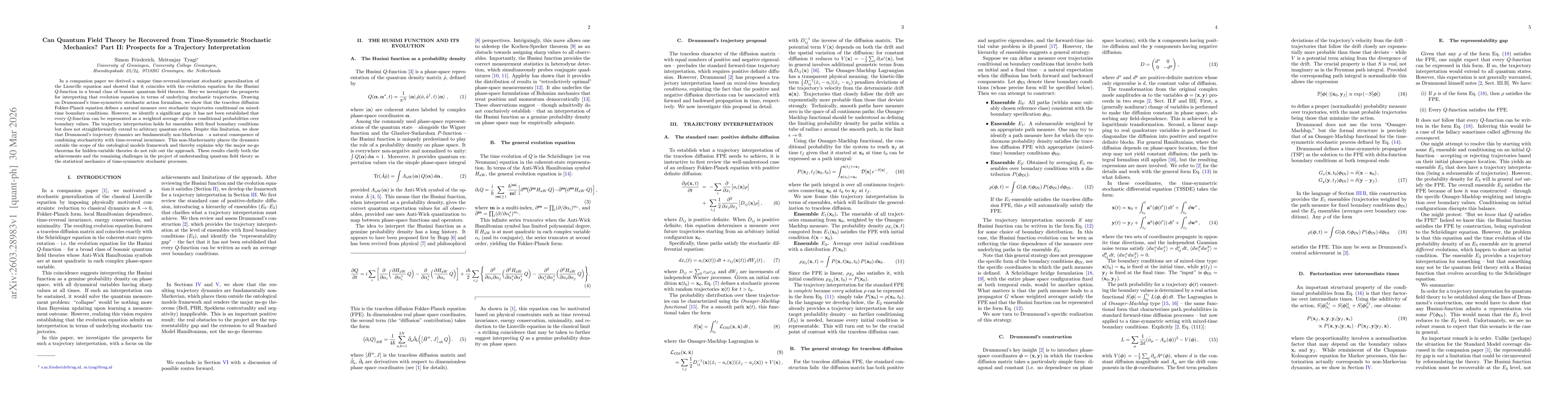 Thumbnail for Can Quantum Field Theory be Recovered from Time-Symmetric Stochastic Mechanics? Part II: Prospects for a Trajectory Interpretation