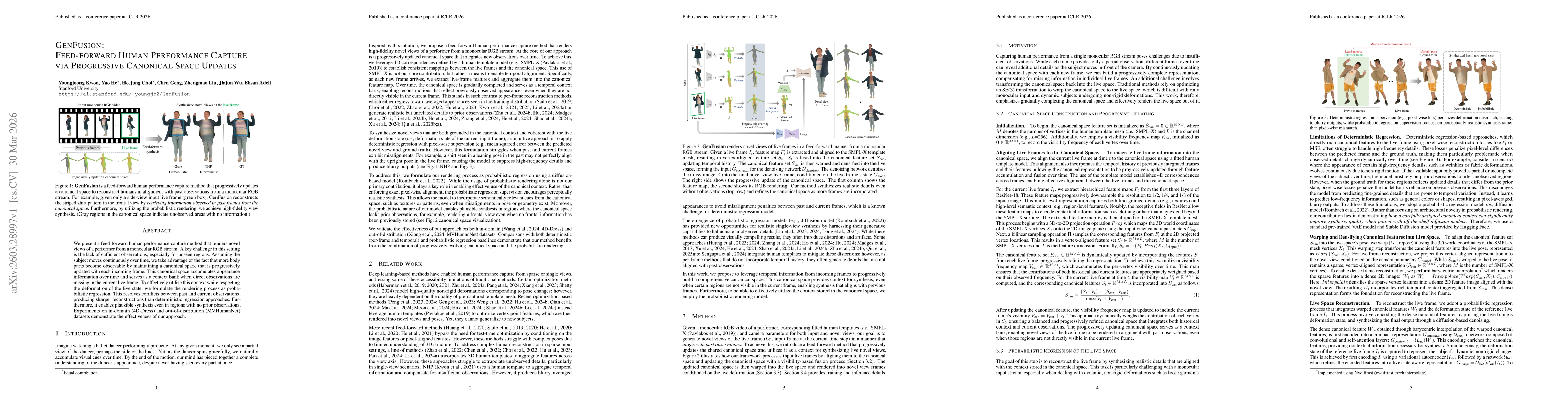 Thumbnail for GenFusion: Feed-forward Human Performance Capture via Progressive Canonical Space Updates
