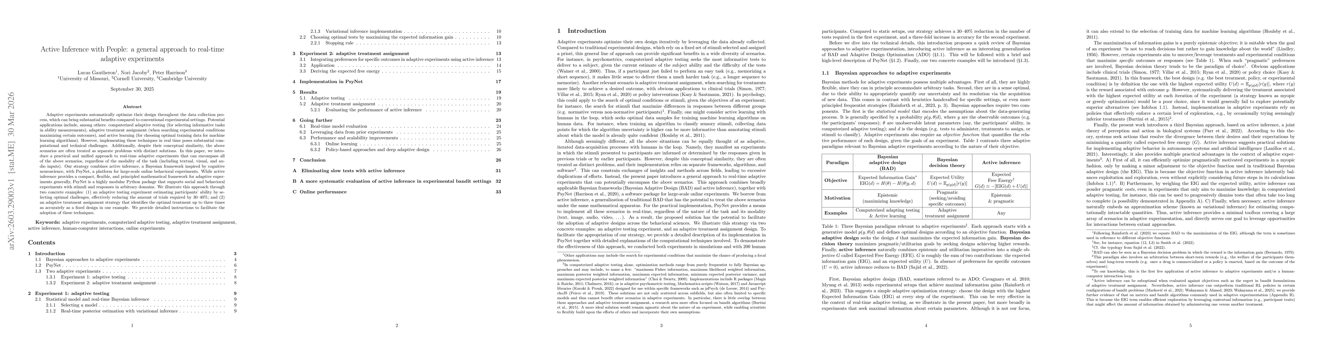 Thumbnail for Active Inference with People: a general approach to real-time adaptive experiments