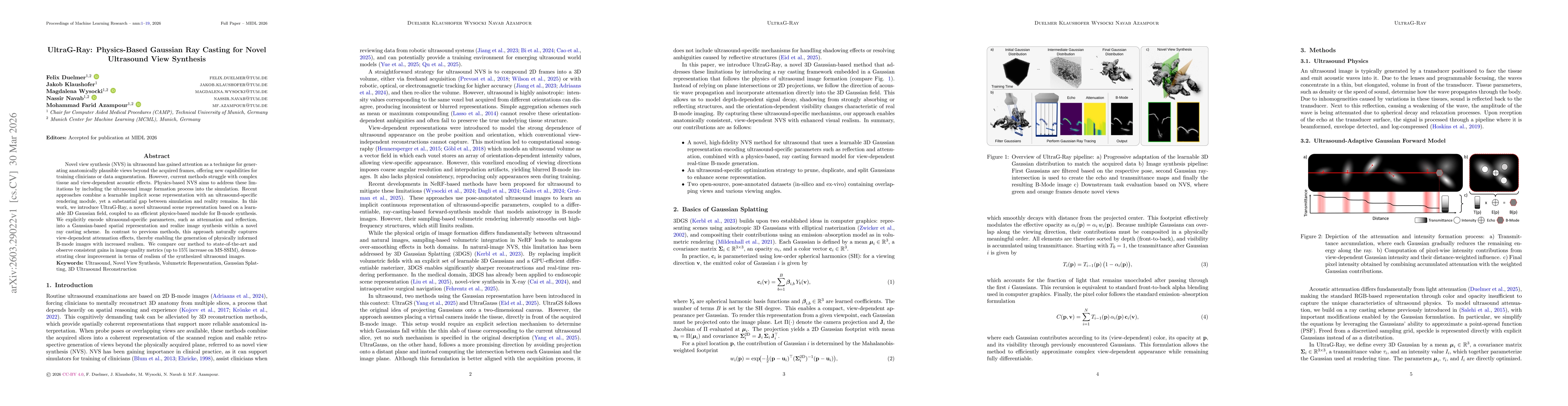 Thumbnail for UltraG-Ray: Physics-Based Gaussian Ray Casting for Novel Ultrasound View Synthesis