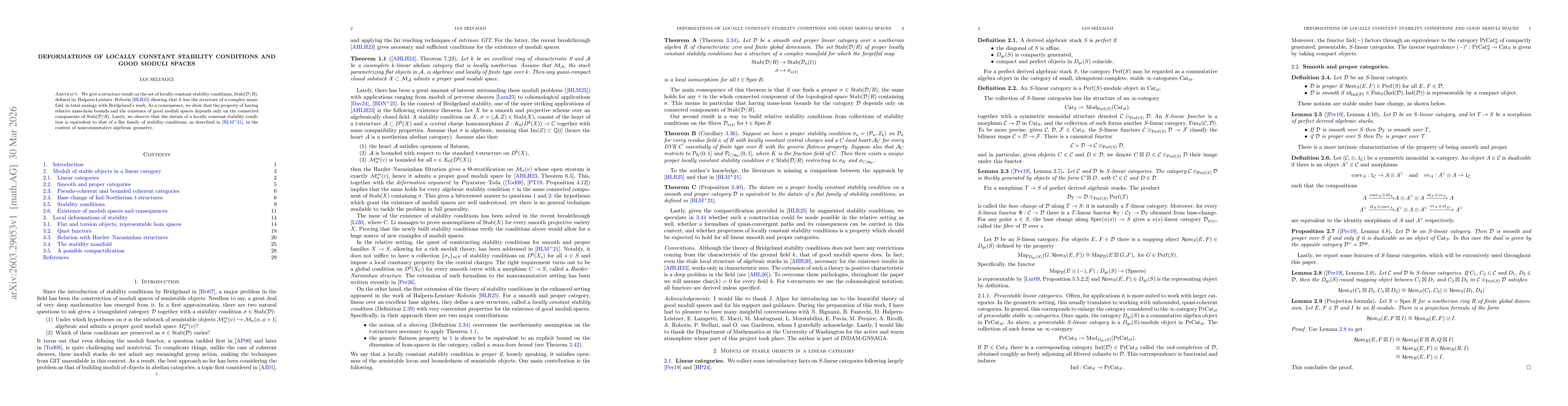 Thumbnail for Deformations of locally constant stability conditions and good moduli spaces
