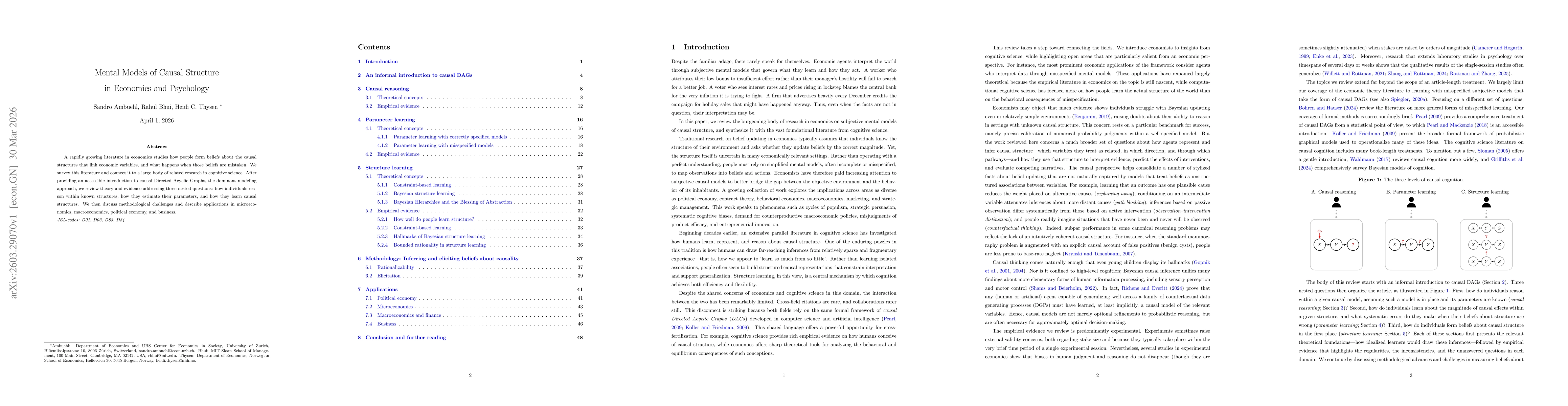 Thumbnail for Mental Models of Causal Structure in Economics and Psychology