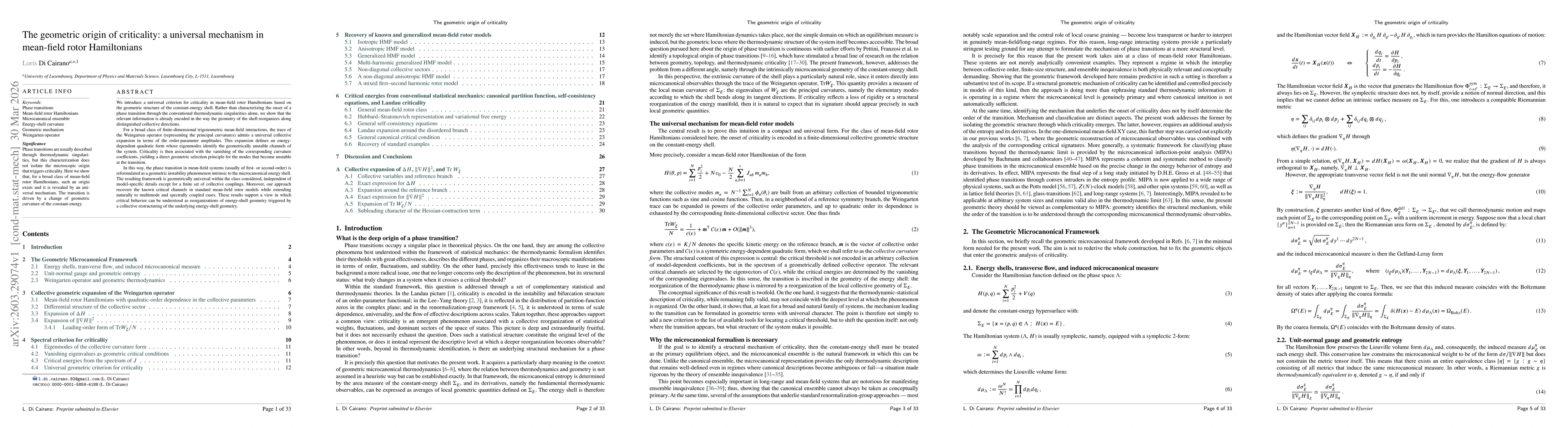 Thumbnail for The geometric origin of criticality: a universal mechanism in mean-field rotor Hamiltonians