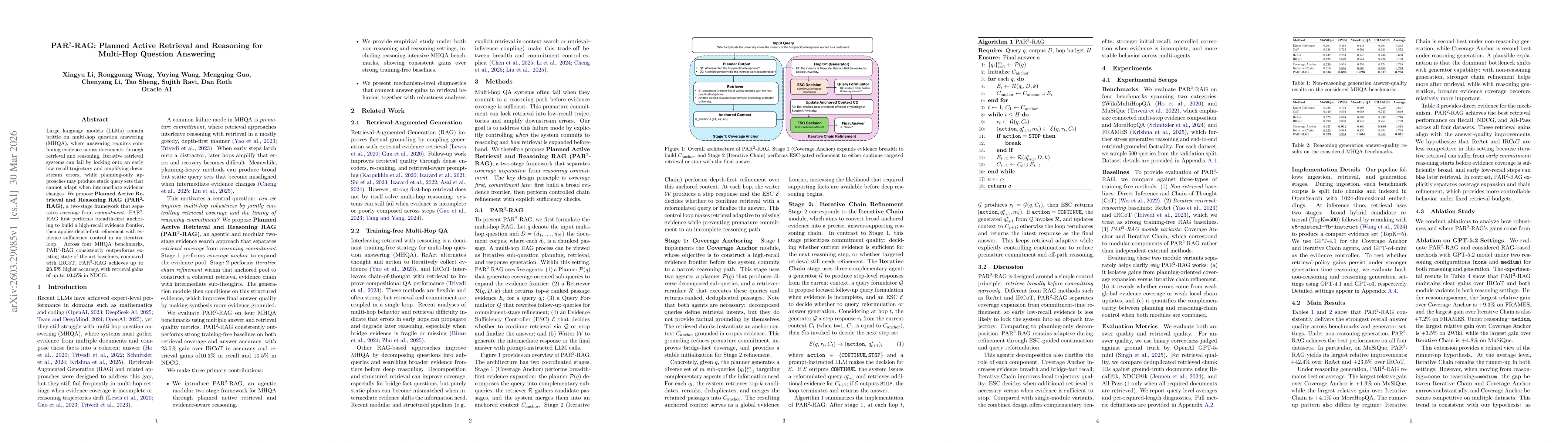 Thumbnail for PAR$^2$-RAG: Planned Active Retrieval and Reasoning for Multi-Hop Question Answering