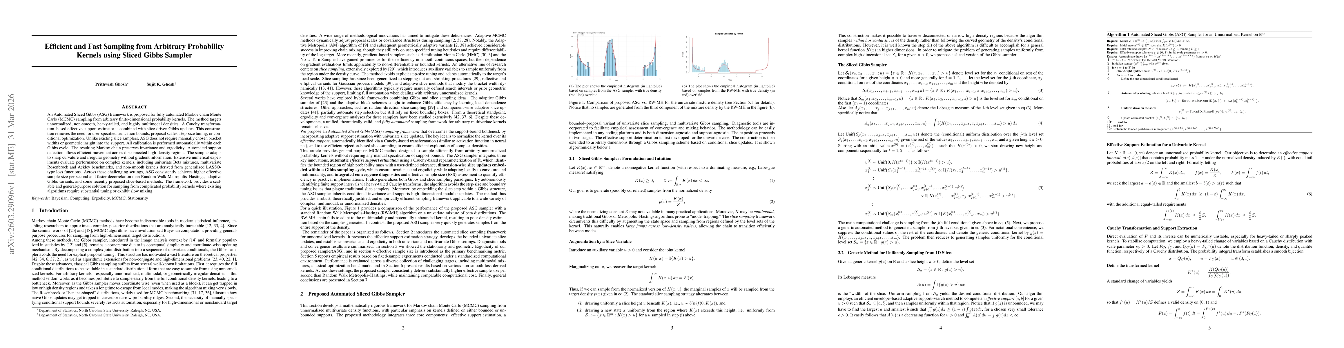 Thumbnail for Efficient and Fast Sampling from Arbitrary Probability Kernels using Sliced Gibbs Sampler
