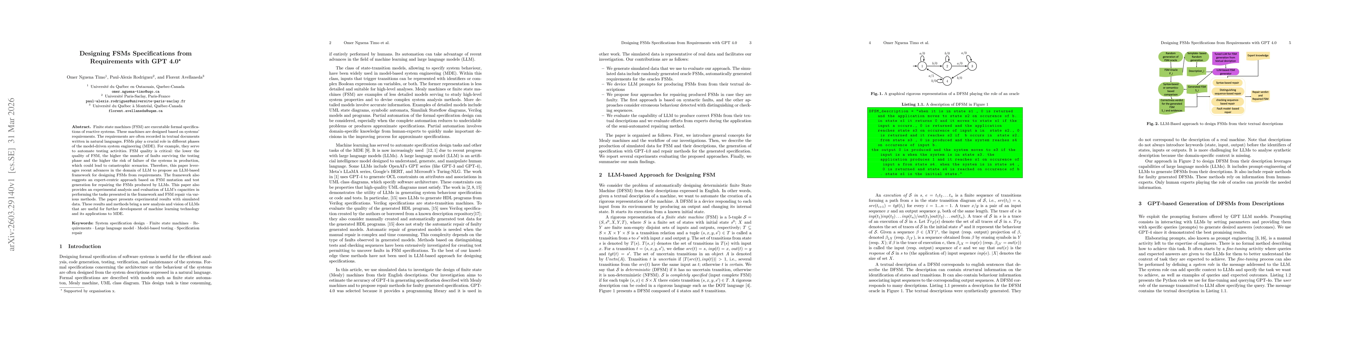 Thumbnail for Designing FSMs Specifications from Requirements with GPT 4.0