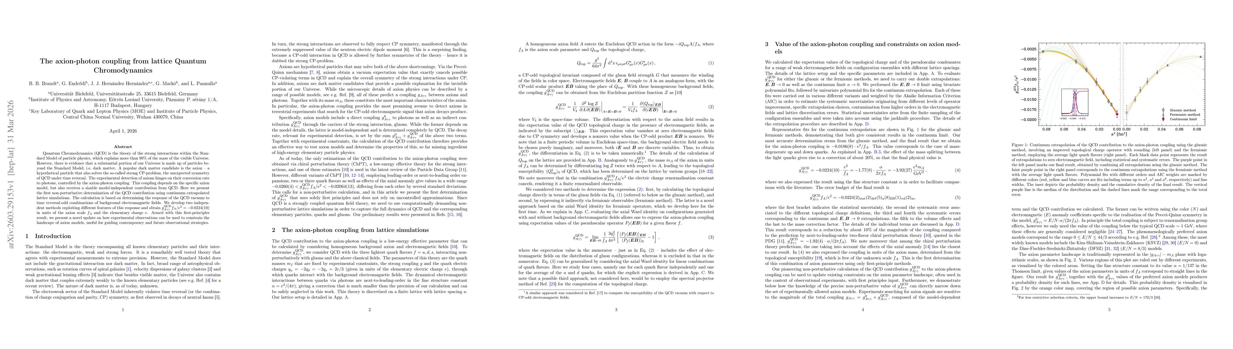 Thumbnail for The axion-photon coupling from lattice Quantum Chromodynamics