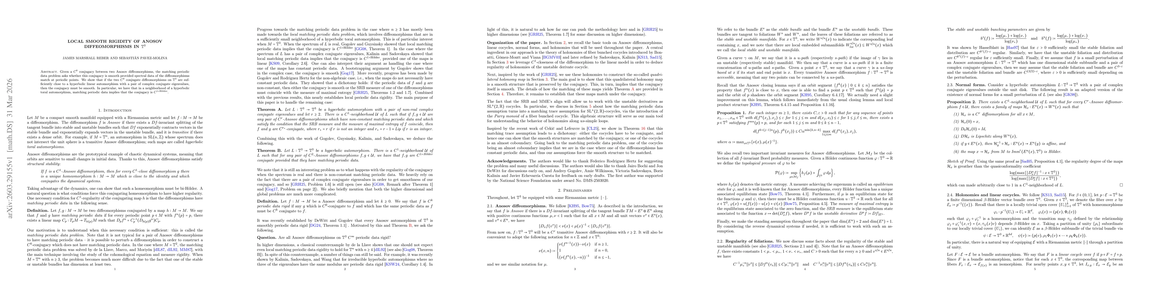 Thumbnail for Local smooth rigidity of Anosov diffeomorphisms in $\mathbb{T}^{3}$