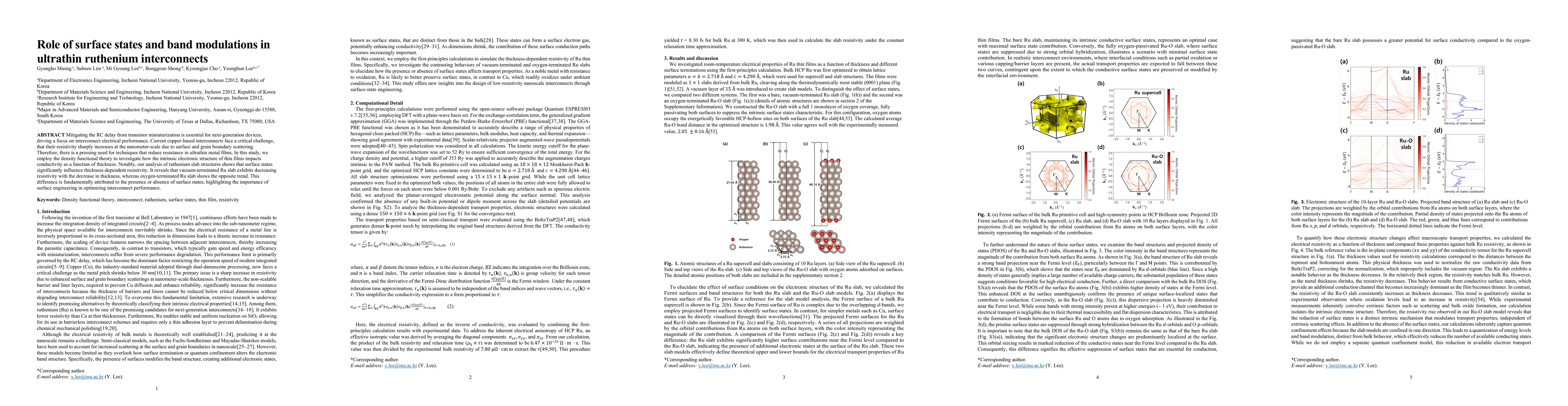 Thumbnail for Role of surface states and band modulations in ultrathin ruthenium interconnects