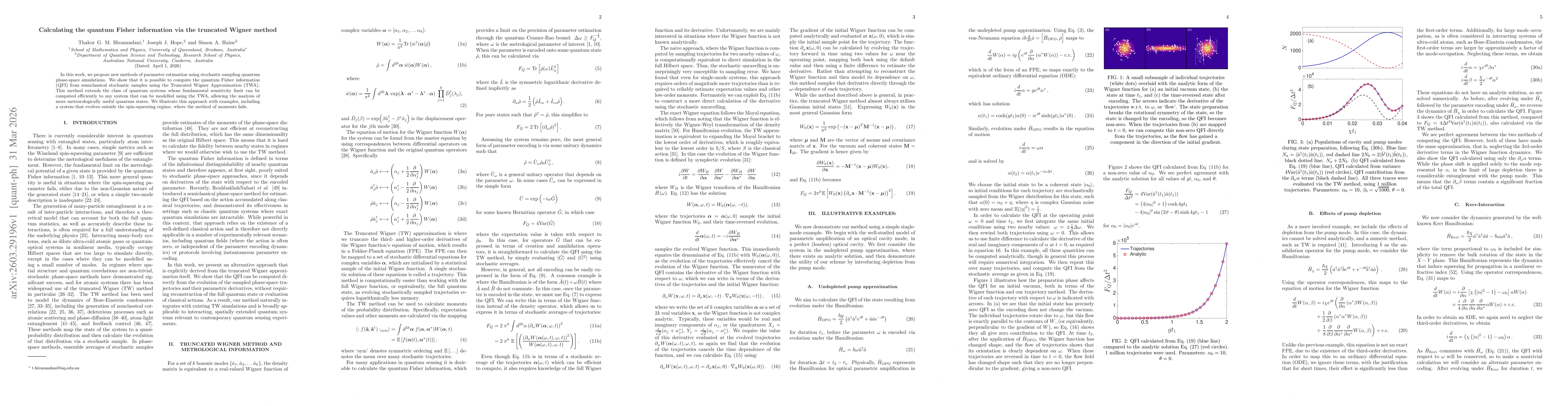 Thumbnail for Calculating the quantum Fisher information via the truncated Wigner method