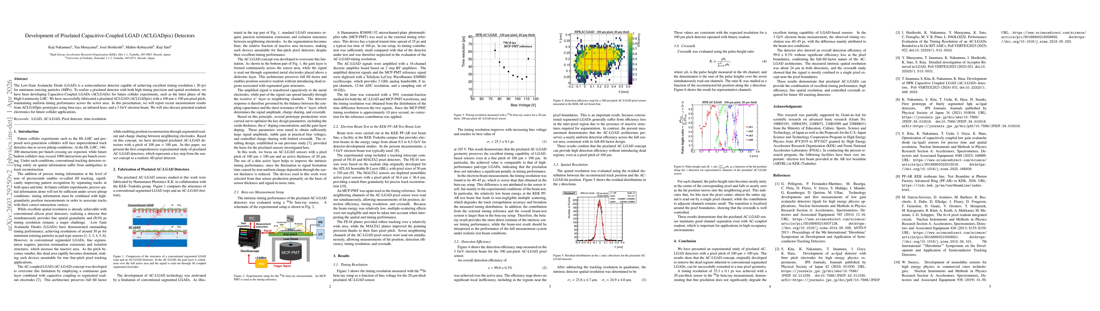 Thumbnail for Development of Pixelated Capacitive-Coupled LGAD (ACLGADpix) Detectors