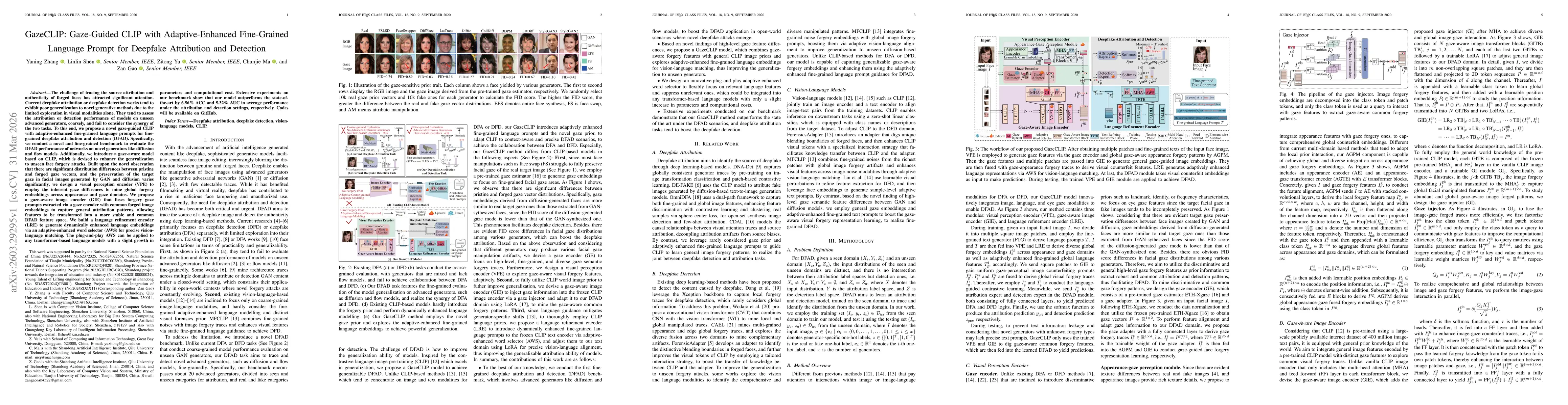 Thumbnail for GazeCLIP: Gaze-Guided CLIP with Adaptive-Enhanced Fine-Grained Language Prompt for Deepfake Attribution and Detection