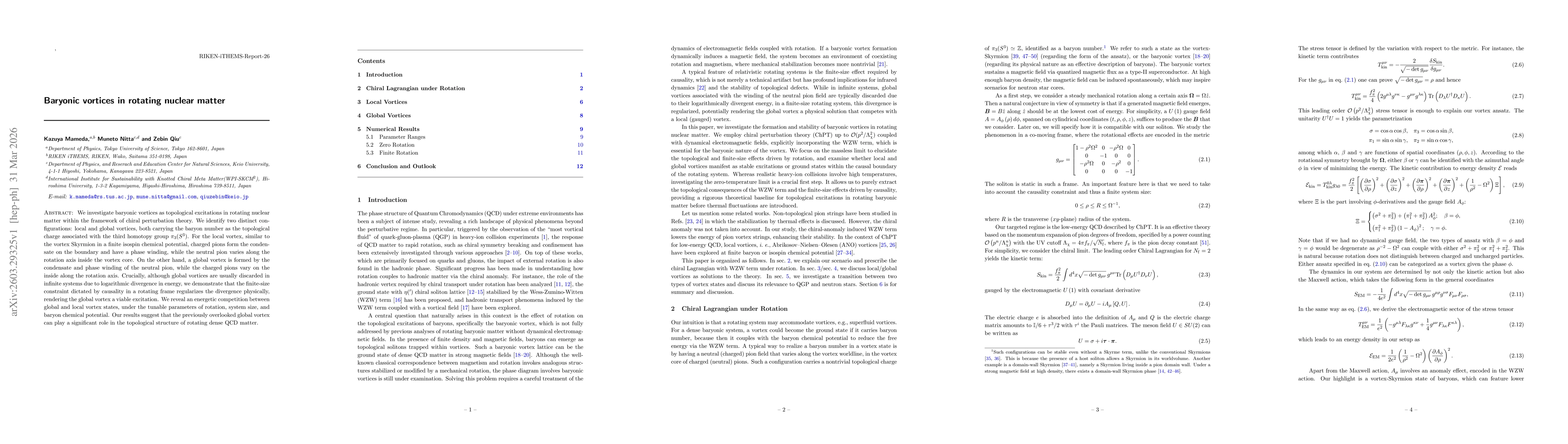 Thumbnail for Baryonic vortices in rotating nuclear matter