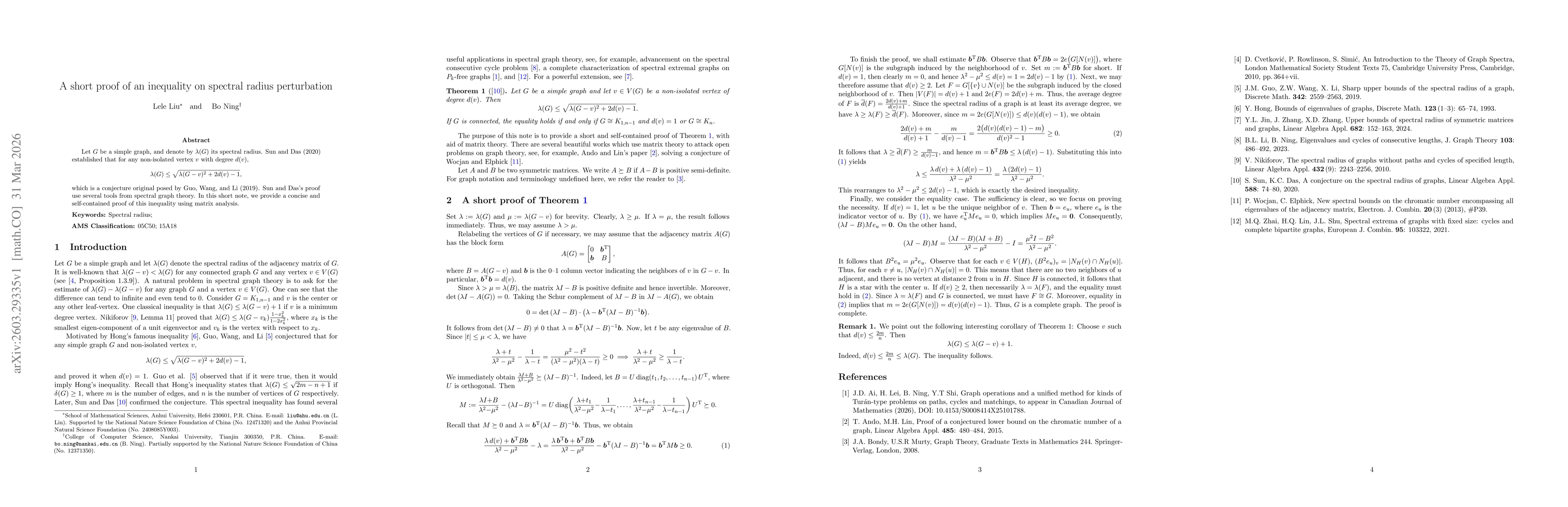 Thumbnail for A short proof of a perturbation inequality for the spectral radius