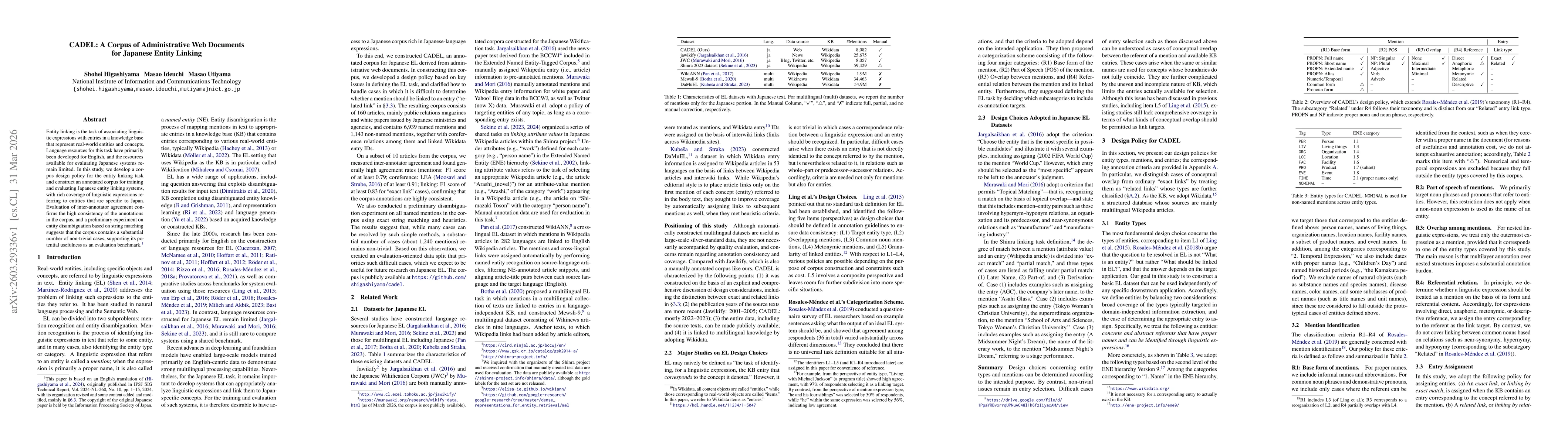 Thumbnail for CADEL: A Corpus of Administrative Web Documents for Japanese Entity Linking