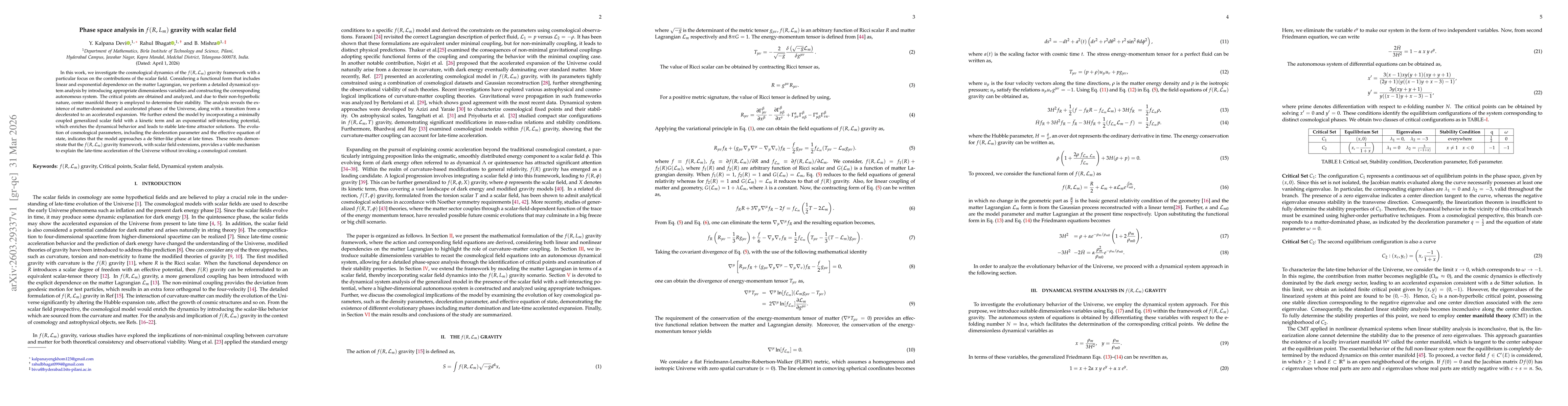Thumbnail for Phase space analysis in $f(R,L_{m})$ gravity with scalar field
