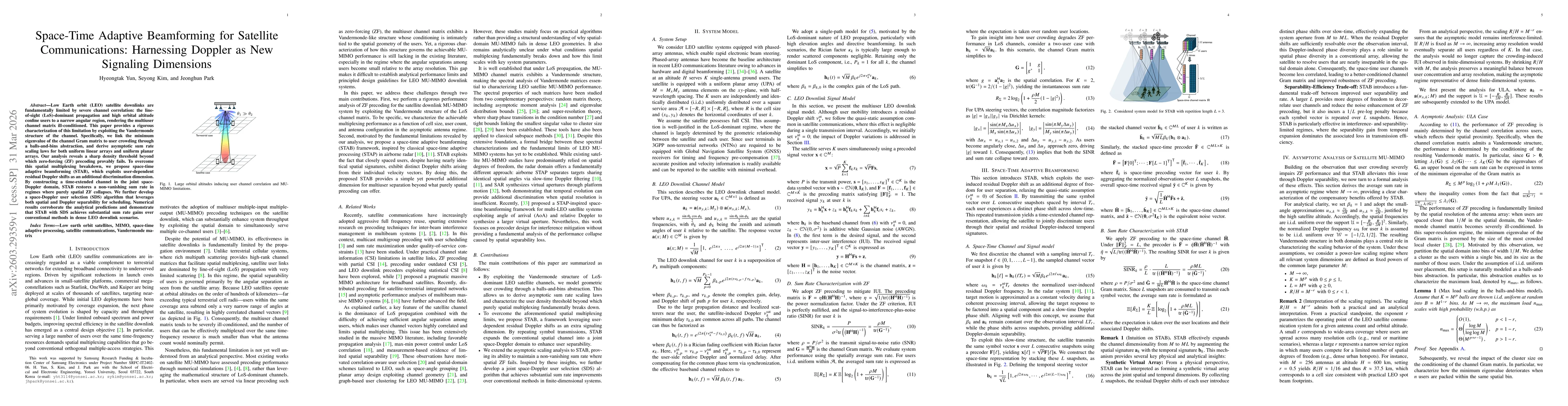 Thumbnail for Space-Time Adaptive Beamforming for Satellite Communications: Harnessing Doppler as New Signaling Dimensions