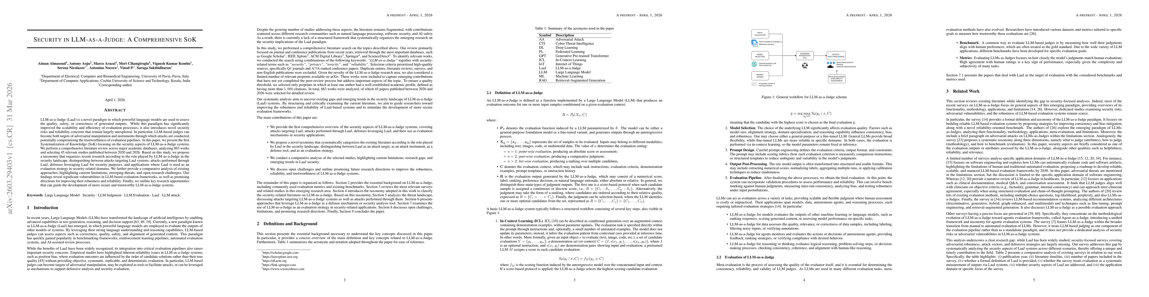 Thumbnail for Security in LLM-as-a-Judge: A Comprehensive SoK
