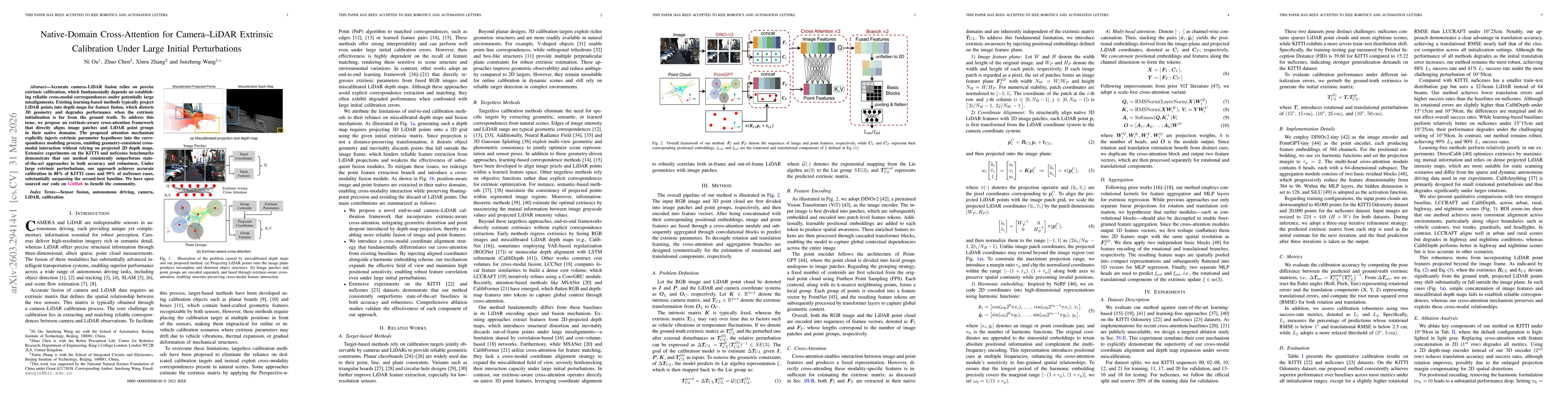 Thumbnail for Native-Domain Cross-Attention for Camera-LiDAR Extrinsic Calibration Under Large Initial Perturbations