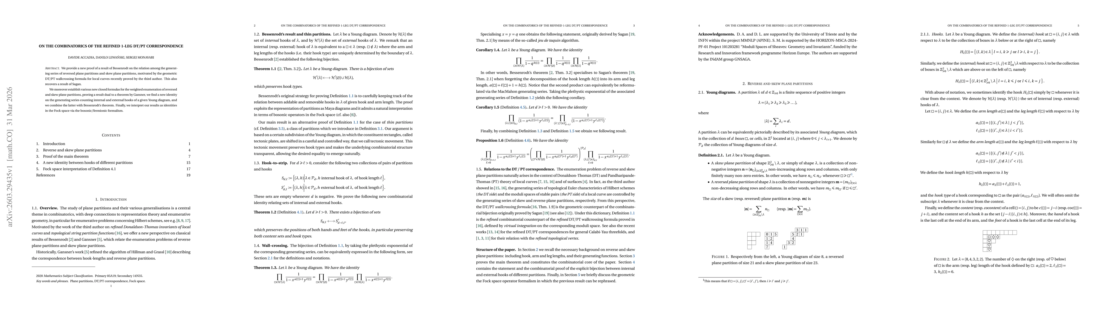 Thumbnail for On the combinatorics of the refined 1-leg DT/PT correspondence