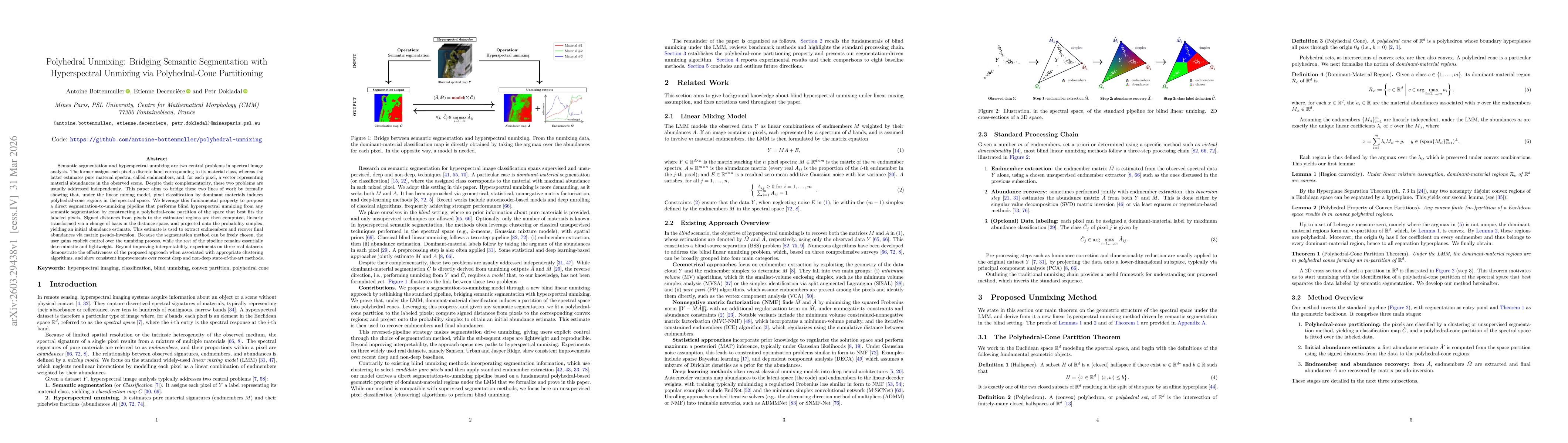 Thumbnail for Polyhedral Unmixing: Bridging Semantic Segmentation with Hyperspectral Unmixing via Polyhedral-Cone Partitioning