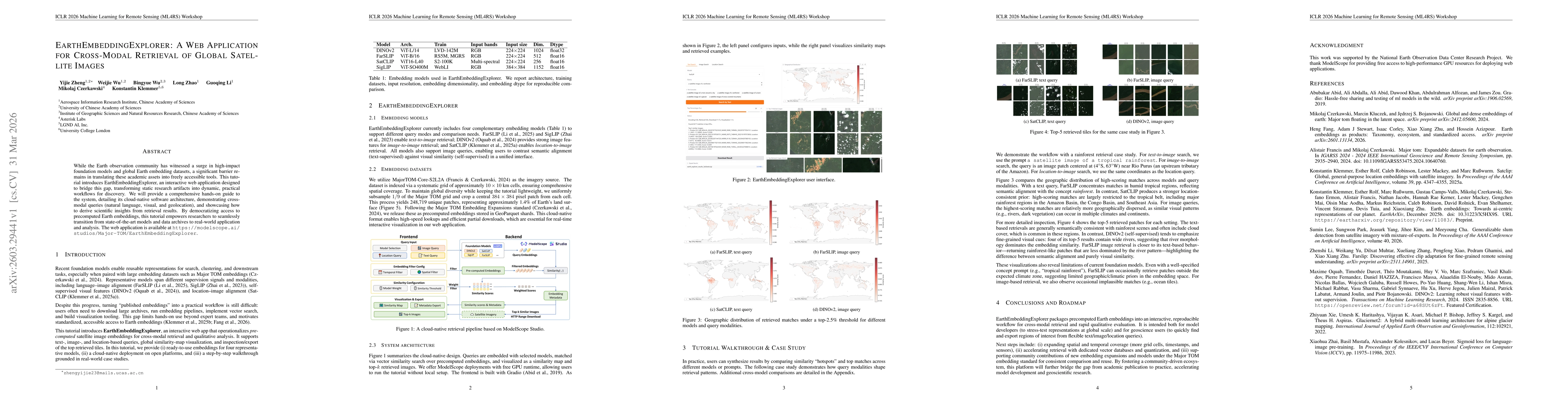 Thumbnail for EarthEmbeddingExplorer: A Web Application for Cross-Modal Retrieval of Global Satellite Images